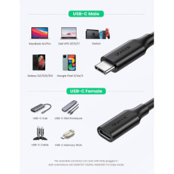 Дата кабель USB-C to USB-C 1.0m USB 3.1Gen2 100W US353 Black Ugreen (10387)