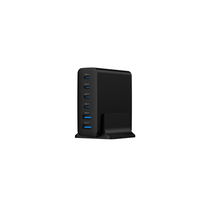Зарядний пристрій Gembird 4xUSB-C PD25W + 2xUSB QC3.0 18W black (TA-UC-2A4C-PD75-01-BK)