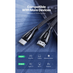 Кабель мультимедійний HDMI M to HDMI M 1.0m V2.1 Ugreen (80401)