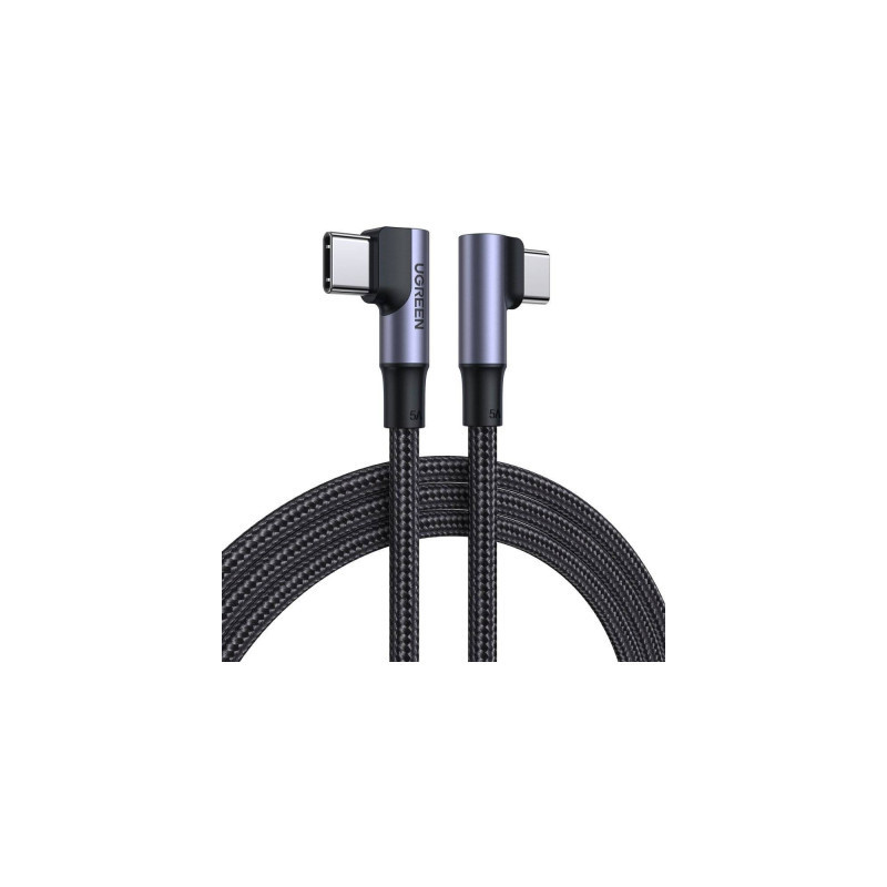 Дата кабель USB-C to USB-C 2.0m 5A 100W US335 90-degree Space Gray Ugreen (70698)