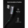 Дата кабель USB-C to USB-C 2.0m 5A 100W US335 90-degree Space Gray Ugreen (70698)