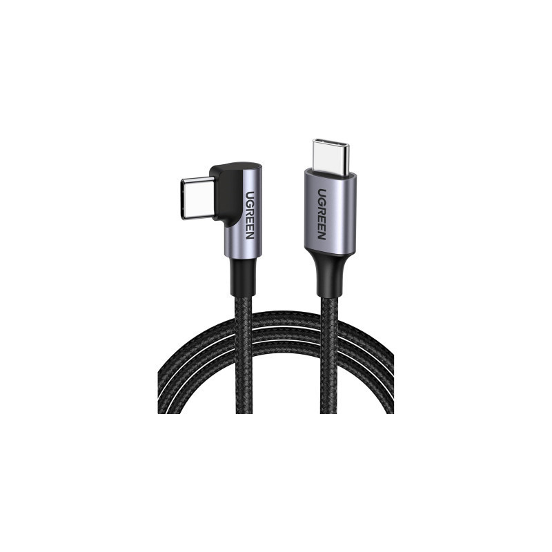 Дата кабель USB-C to USB-C 3.0m 60W US255 90-degree Angle Black Ugreen (80714)