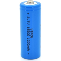 Акумулятор 18500 1200mAh, Li-Ion, TipTop, 3.7V, Blue Vipow (ICR18500-1200mAhTT)