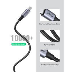 Дата кабель USB-C to USB-C 3.0m 5A 100W US316 Black Ugreen (90120)