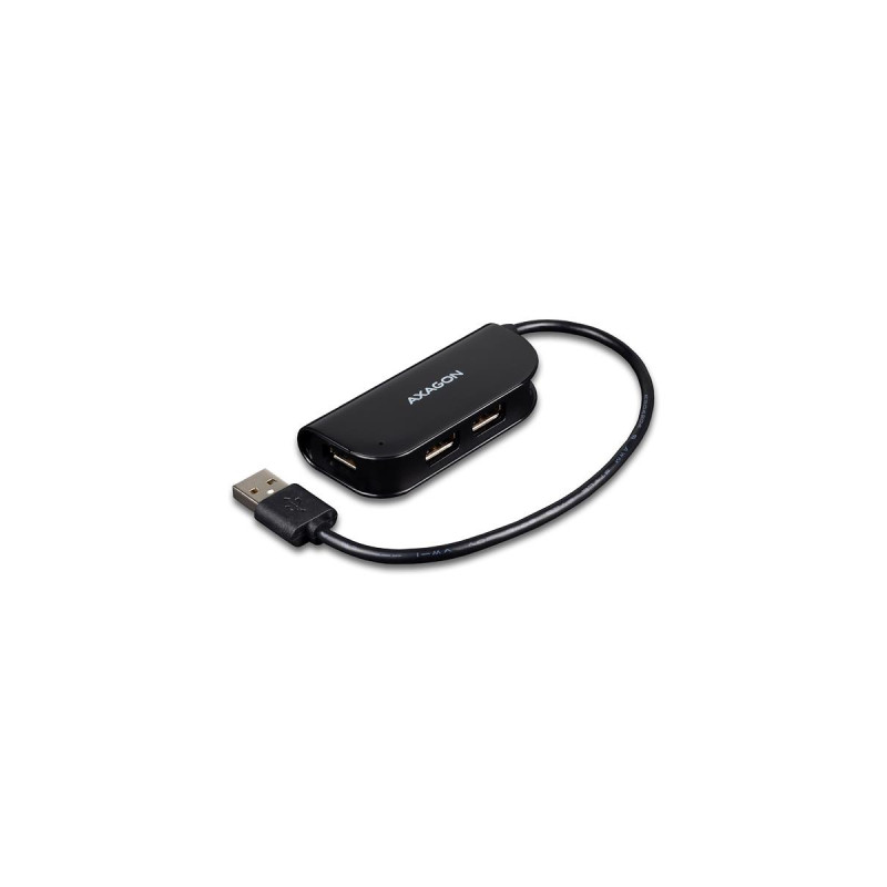 Концентратор AXAGON USB 2.0 to 4xUSB 2.0 0.2m black (HUE-X4B)
