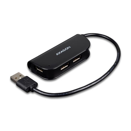 Концентратор AXAGON USB 2.0 to 4xUSB 2.0 0.2m black (HUE-X4B)