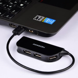Концентратор AXAGON USB 2.0 to 4xUSB 2.0 0.2m black (HUE-X4B)