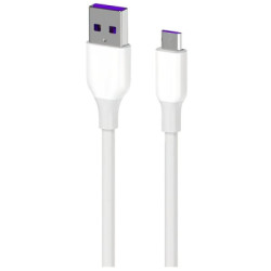 Дата кабель USB 2.0 AM to Micro 5P 1.0m Glow white 2E (2E-CCAM-WH_)