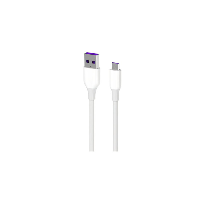 Дата кабель USB 2.0 AM to Micro 5P 1.0m Glow white 2E (2E-CCAM-WH_)