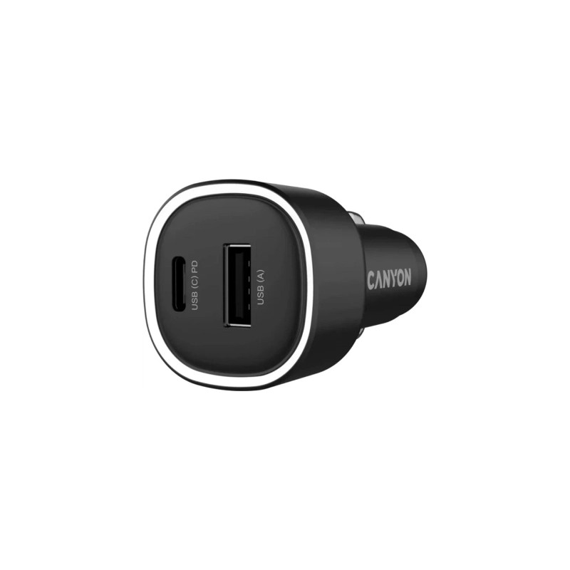 Зарядний пристрій Canyon 1xUSB + 1xUSB-C PD48W black (CNE-CCABR3AC)