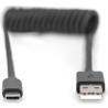 Дата кабель USB 2.0 AM to USB-C 1.0m (0.32m) spiral black Digitus (AK-300430-006-S)