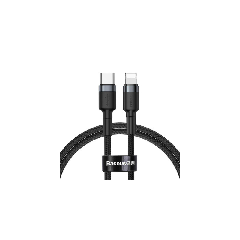 Дата кабель USB-C to Lightning 1.0m 18W 2.1A Cafule Black-Grey Baseus (CATLKLF-G1)