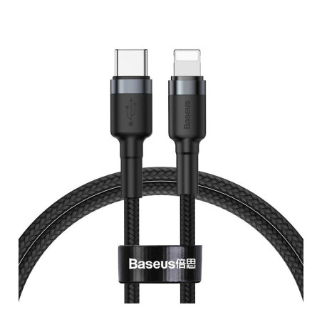 Дата кабель USB-C to Lightning 1.0m 18W 2.1A Cafule Black-Grey Baseus (CATLKLF-G1)