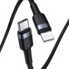 Дата кабель USB-C to Lightning 1.0m 18W 2.1A Cafule Black-Grey Baseus (CATLKLF-G1)