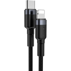 Дата кабель USB-C to Lightning 1.0m 18W 2.1A Cafule Black-Grey Baseus (CATLKLF-G1)