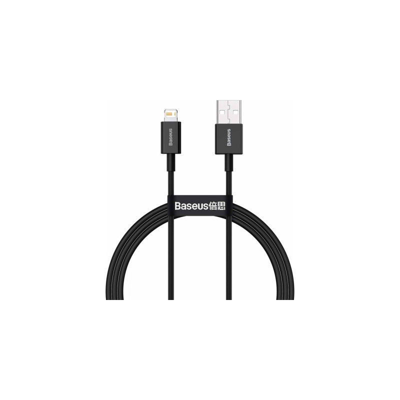 Дата кабель USB 2.0 AM to Lightning 1.0m 2.4A Superior Series Black Baseus (CALYS-A01)
