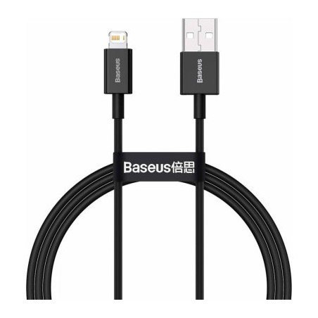 Дата кабель USB 2.0 AM to Lightning 1.0m 2.4A Superior Series Black Baseus (CALYS-A01)