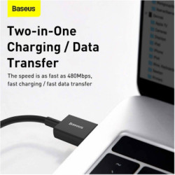 Дата кабель USB 2.0 AM to Lightning 1.0m 2.4A Superior Series Black Baseus (CALYS-A01)