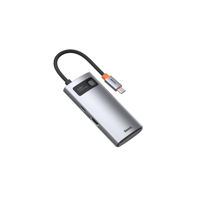 Концентратор Baseus Metal Gleam Series 4-in-1 Multifunctional Gray (CAHUB-CY0G)