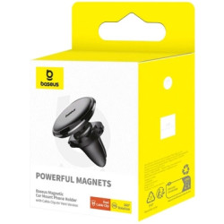 Універсальний автотримач Baseus Magnetic Car Mount Phone Holder with Cable Clip Air Vent Version Cluster Black (C40141201113-00)