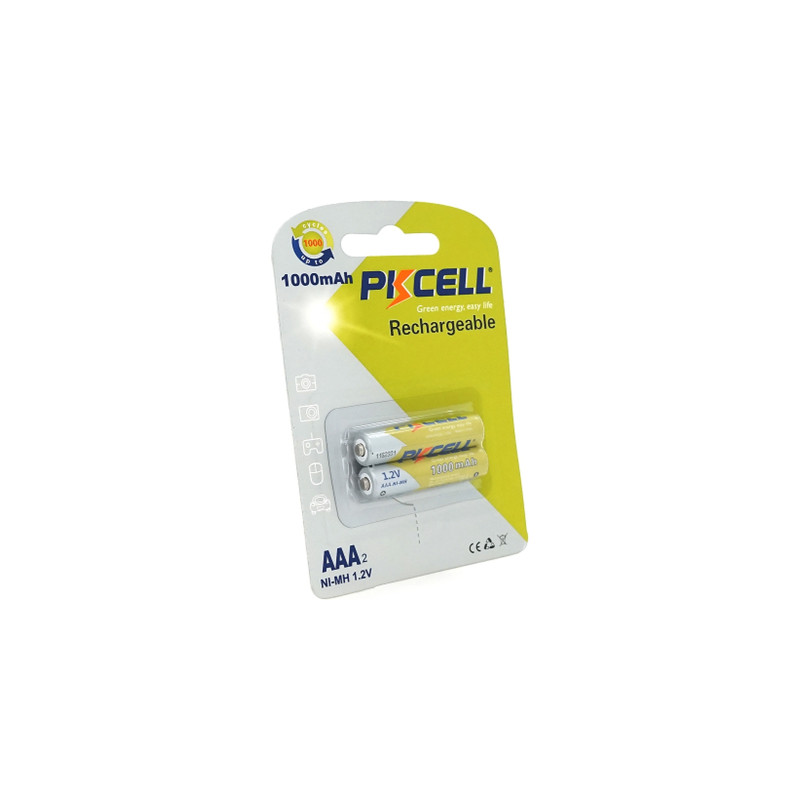 Акумулятор PkCell AAA R03 1000mAh 1.2V NiMH Rechargeable Battery, 2шт/бл (PC/AAA1000-2BR)