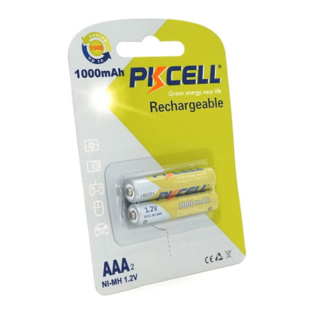 Акумулятор PkCell AAA R03 1000mAh 1.2V NiMH Rechargeable Battery, 2шт/бл (PC/AAA1000-2BR)
