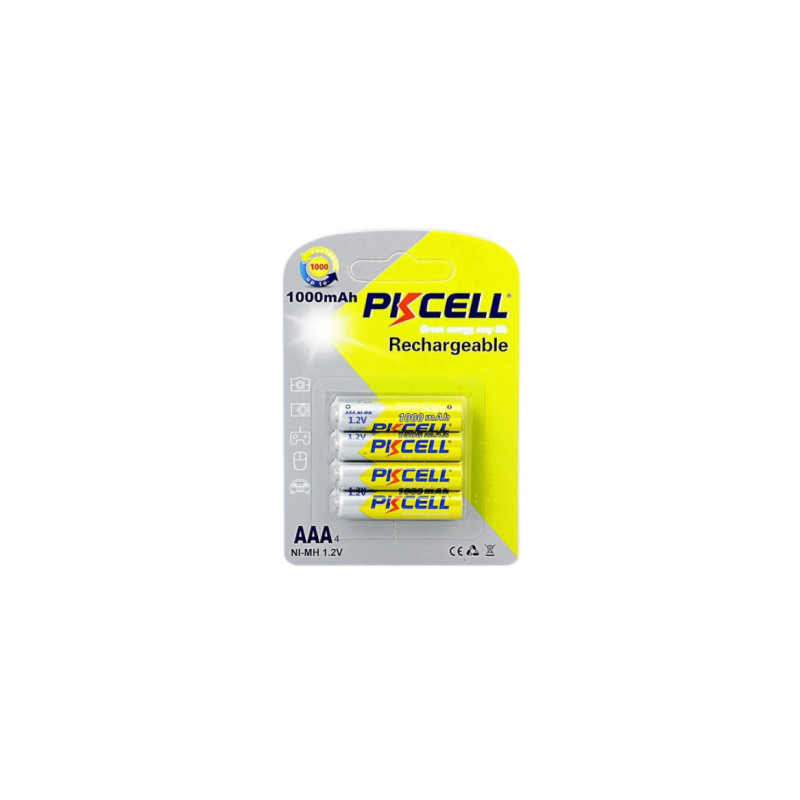Акумулятор PkCell AAA R03 1000mAh 1.2V NiMH Rechargeable Battery, 4шт/бл (PC/AAA1000-4BR)