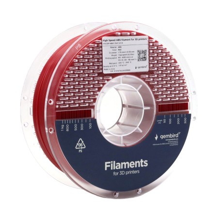 Пластик для 3D-принтера Gembird ABS High Speed, 1.75 мм, 1kg, red (3DP-ABS1.75HY-01-R)