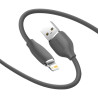 Дата кабель USB 2.0 AM to Lightning 2.0m 2.4A Jelly Liquid Silica Gel Black Baseus (CAGD000101)