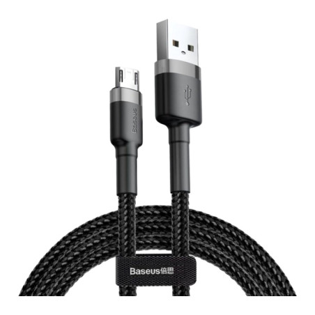 Дата кабель USB 2.0 AM to Micro 5P 3.0m 2A Gray-Black Baseus (CAMKLF-HG1)
