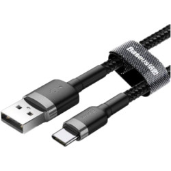 Дата кабель USB 2.0 AM to USB-C 2.0m 2A Gray-Black Baseus (CATKLF-CG1)