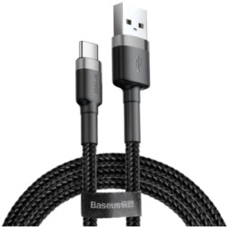 Дата кабель USB 2.0 AM to USB-C 3.0m 2A Gray-Black Baseus (CATKLF-UG1)
