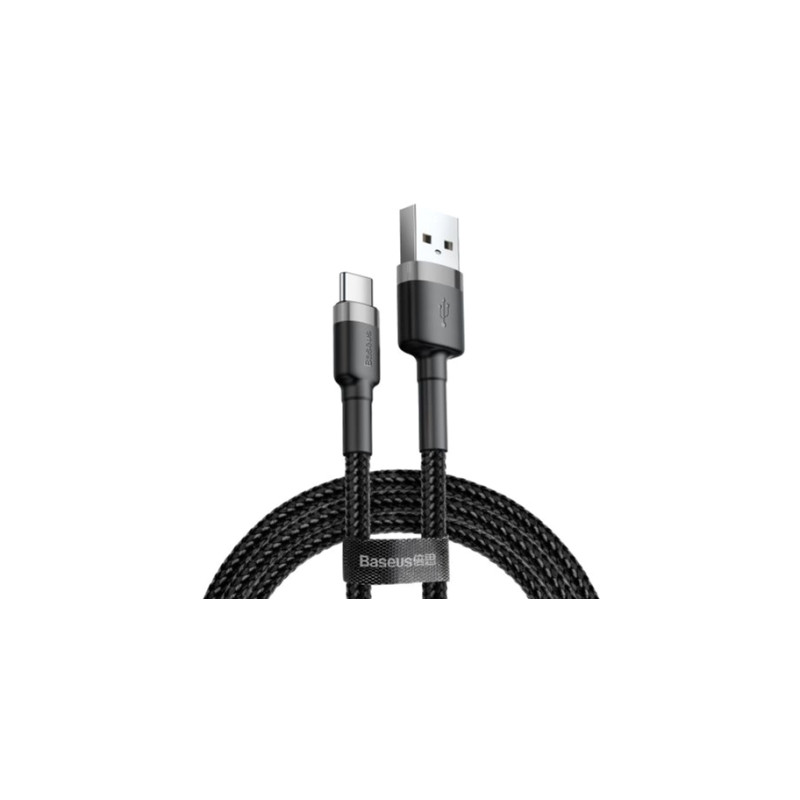 Дата кабель USB 2.0 AM to USB-C 3.0m 2A Gray-Black Baseus (CATKLF-UG1)