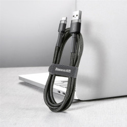 Дата кабель USB 2.0 AM to USB-C 3.0m 2A Gray-Black Baseus (CATKLF-UG1)