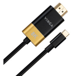 Кабель мультимедійний USB-C to HDMI M 1.5m v2.1 8K60Hz Gold plated Vinga (VCPVCCH2115)