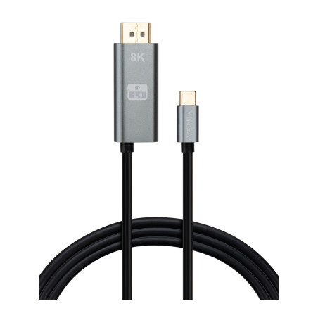 Кабель мультимедійний USB-C to DisplayPort M 1.5m v1.4 8K60Hz PD 100W port Vinga (VCPVCCD1415PD)