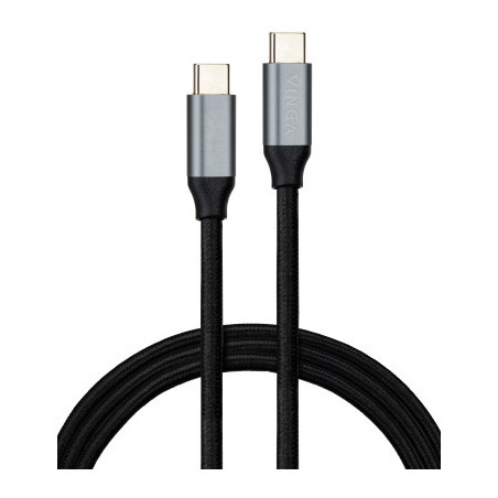 Дата кабель USB-C to USB-C 1.5m USB3.2 Gen2 100W 10GBps Nylon Vinga (VCPDCU3215)