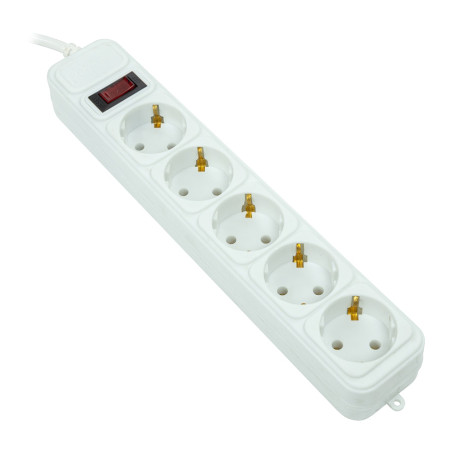 Мережевий фільтр живлення PowerPlant 5м, 5 розеток, євро, 100% мідь (JY-1056/5B) (EX610587)