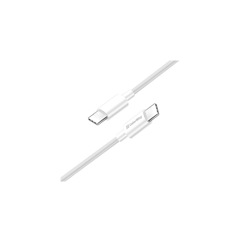 Дата кабель USB-C to USB-C 1.0m 3A 60W white ColorWay (CW-CBPDCC055-WT)