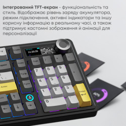 Клавіатура Ajazz AK980 V2 Gift Switch V2 Wireless/Bluetooth/USB UA Black/Grey/Yellow (AK980-V2-G-BGY)