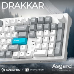 Клавіатура GamePro Asgard Drakkar Keychron Super Red Switch Wireless/Bluetooth/USB UA White (MK305WH)
