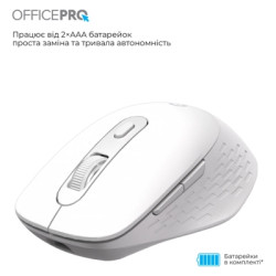 Мишка OfficePro M265W Wireless/Bluetooth Silent Click White (M265W)