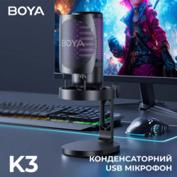 Мікрофон Boya K3-02 RGB Type-C/3,5 мм Black (BOYA K3-02)