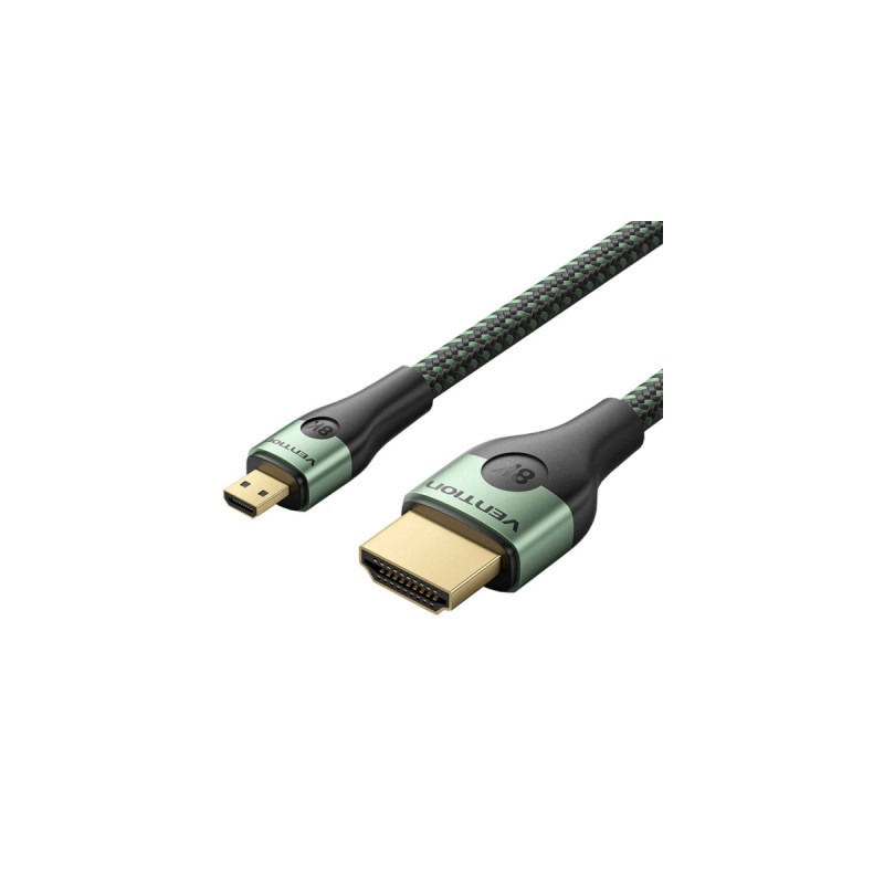 Кабель мультимедійний HDMI M to HDMI micro M 2.1m V2.0 8K 60Hz green Vention (AGKGH)