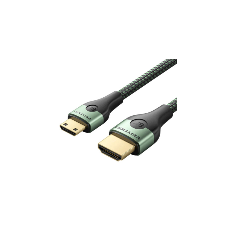 Кабель мультимедійний HDMI M to HDMI mini M 1.0m V2.1 8K 60Hz green Vention (AGJGF)