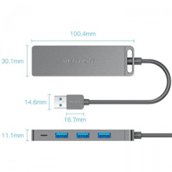 Концентратор Vention USB 3.0 to 4xUSB 3.0 black (CHLBB-SCB)
