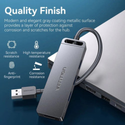 Концентратор Vention USB 3.0 to 4xUSB 3.0 black (CHLBB-SCB)