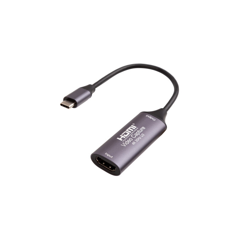 Пристрій захоплення відео PowerPlant HDVC2-C HDMI (F) - 3.0 USB Type-C (M) (CA914715)