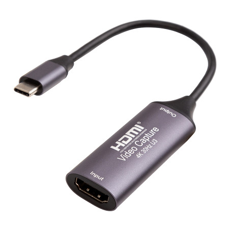 Пристрій захоплення відео PowerPlant HDVC2-C HDMI (F) - 3.0 USB Type-C (M) (CA914715)
