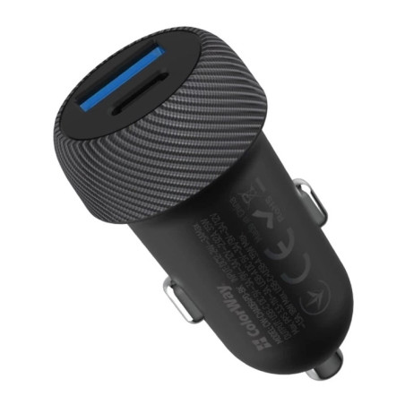 Зарядний пристрій ColorWay USB-C PD35W + USB QC3.0 car adapter (CW-CHA064PD-BK)